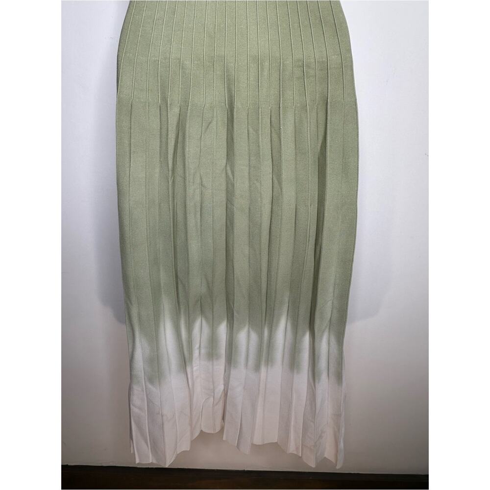 Staud knitted Tie Dye Ellison Pleated pale jade ombré dress size Large - Picture 8 of 10